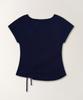 Tudument Strap Shirring T-Shirt_Dark Navy