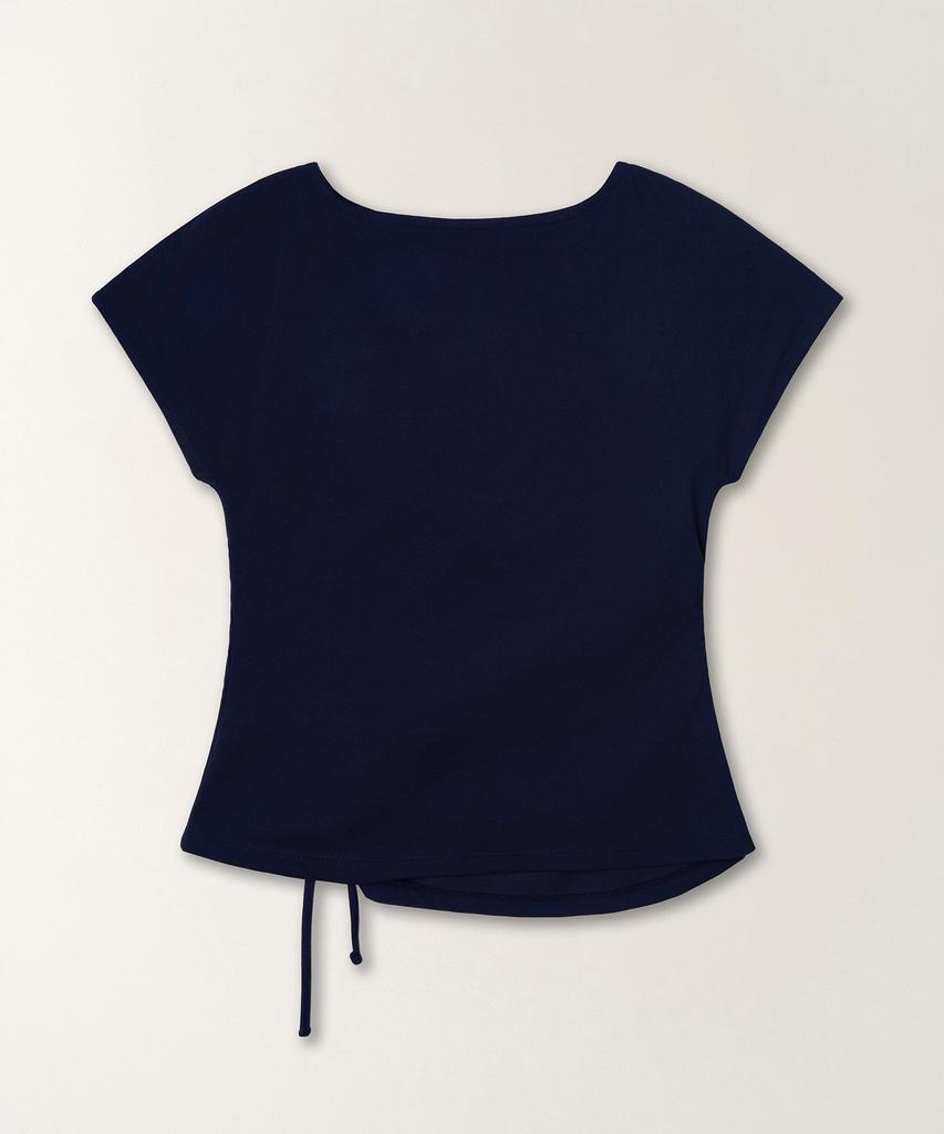 Tudument Strap Shirring T-Shirt_Dark Navy