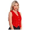 Women Sparkly Sequin Vest Sleeveless V-neck Irregular Hem Party Top for Cocktail Banquet Nightclub Summer