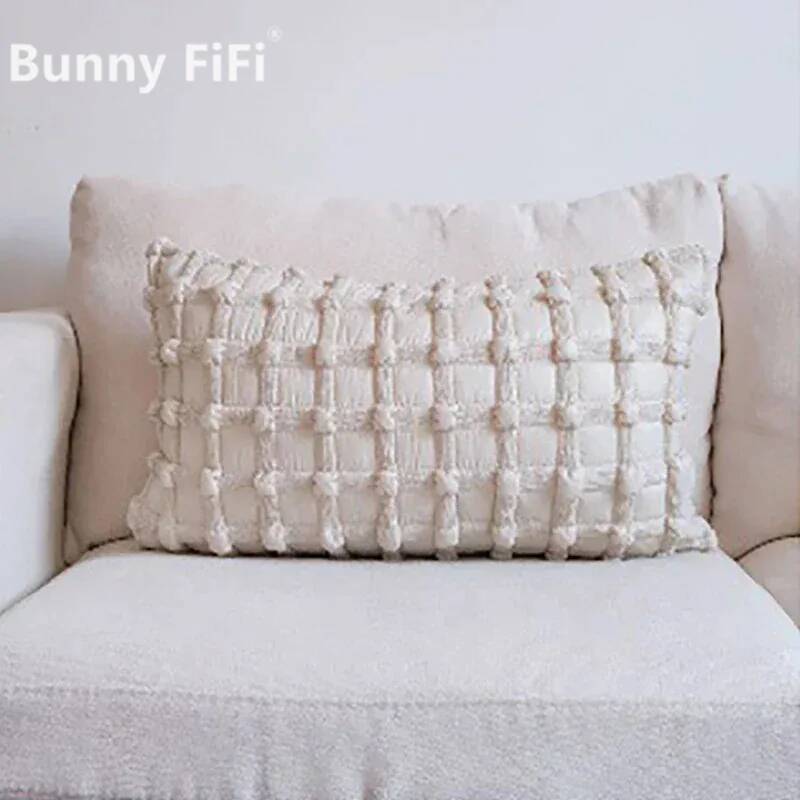 Creative 3D Bubble Cushion Cover Cream White Plaid Light Luxury Pillow Covers Decorative Fashion Home Decor Sofa Cushion Cover
