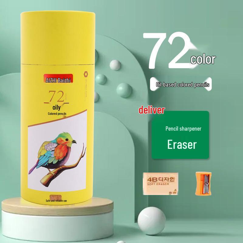 Sześciokątne Kredki Kolorowe Rozpuszczalne w Wodzie na Bazie Oleju - 12, 24, 36, 48, 72 Kolory - Zestaw do Rysowania dla Studenta