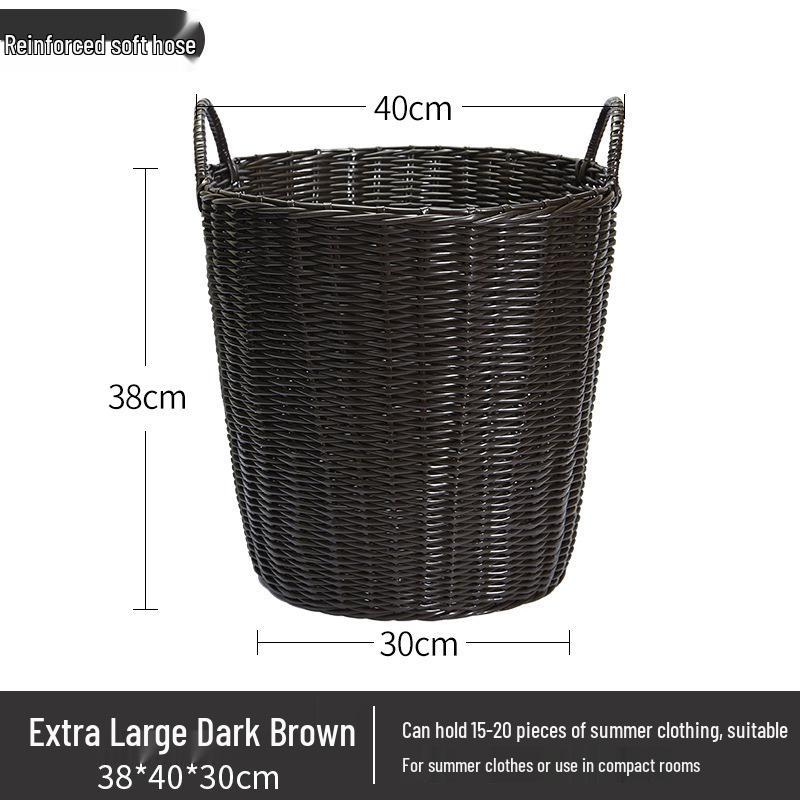 Lux Woven Rattan Laundry Basket - Elegant Clothes Storage Solution