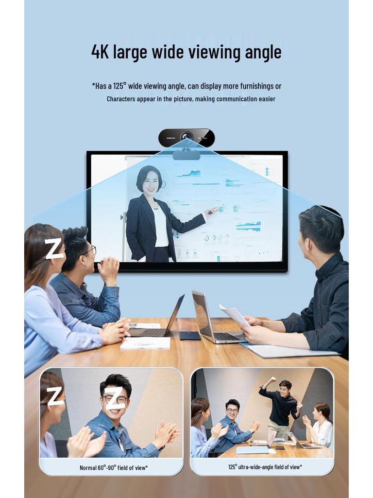 4K Ultra HD Streaming Camera with Microphone for Online Classes & Conferences