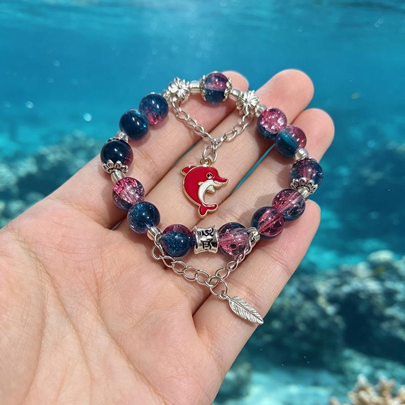 Summer Special Two-Tone Glass Beads Floral Bracelet – Luxurious & Soft Design for Women and Students