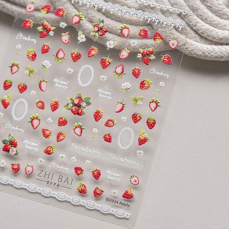 

Lace Strawberry Tomoni Fruit Japanese Style Nail Beauty Sticker Lace Strawberry 3924
