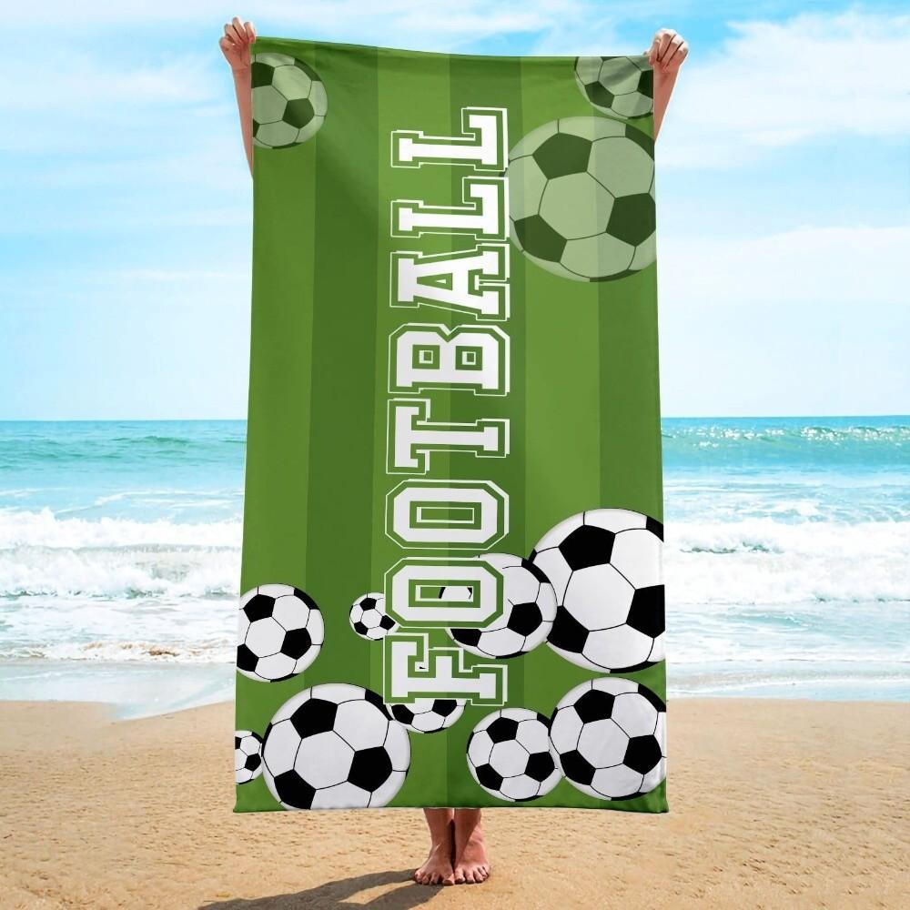 Breathable Quick-Dry Beach Scarf Soft Sports Towel Football Print Beach Towel  Football Event
