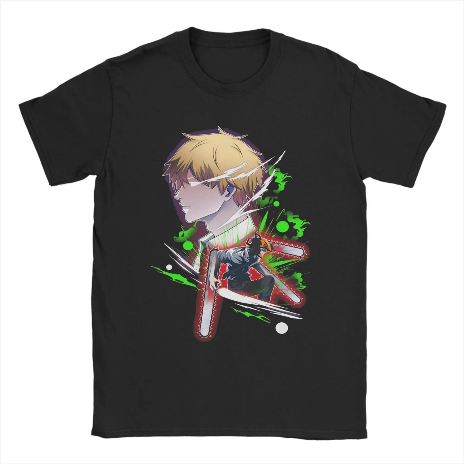

Chainsaw Denji Japanese Anime T-Shirt Summer Hip Hop T-Shirts Cotton Crew Neck 4XL 5XL 6XL Clothes Short-Sleeved Tshirt S чёрный