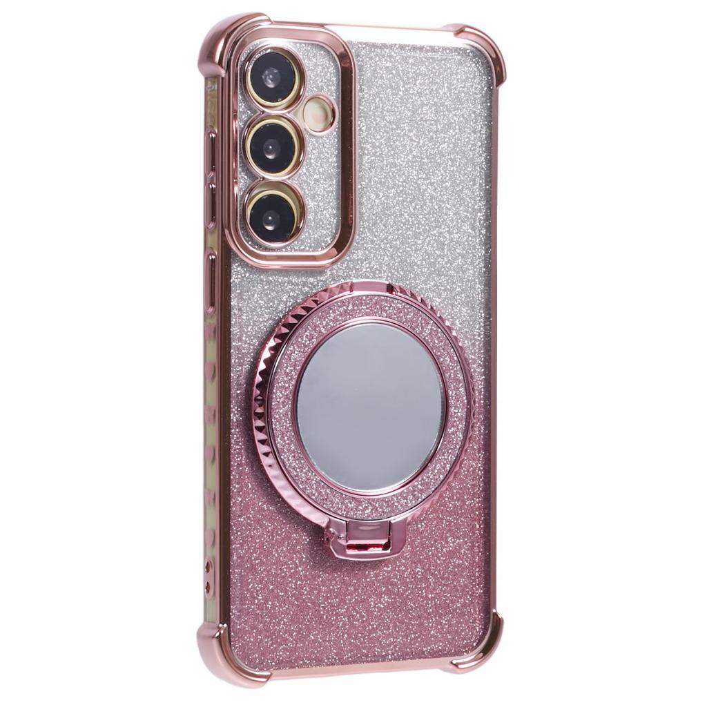For Samsung Galaxy S23 FE Case Glitter Gradient TPU Phone Cover with Kickstand