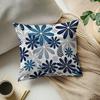 1pcs Blue Geometric Flower Cushions Pillowcase Polyester Cushion Cover Throw Pillow Pillowcover Home Car Sofa Decor