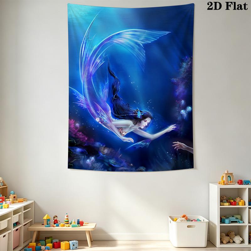 Underwater Serenity Dreamy Portrait Tapestry Fashion Print Wallmounted Christmas Gift Background Cloth Atmospheric Background Cloth