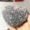 1pcs Amethyst Geode Heart Shaped Crystal Healing Crystals Stones Titanium Rainbow Aura Amethyst Cluster Angel Aura Quartz
