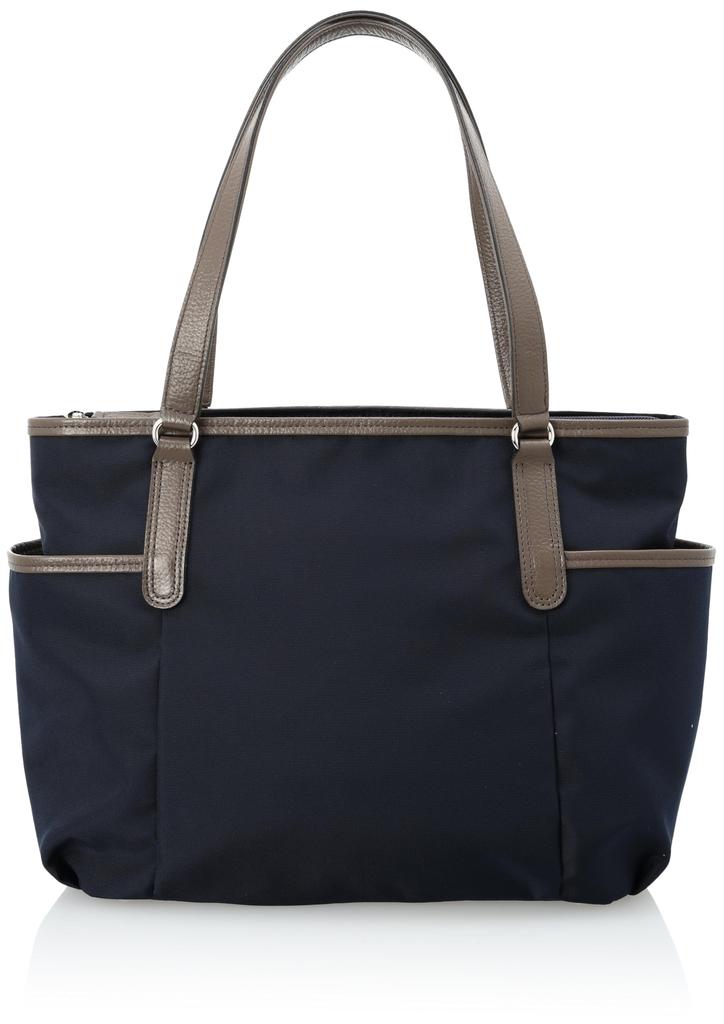 U by Ungaro Plume Tote Made of Nylon and Cowhide Shoulder A4 Made In Navy Bag, Leather, Lightweight, Bag, Size, Women's, Neat, Simple, Casual, Japan,