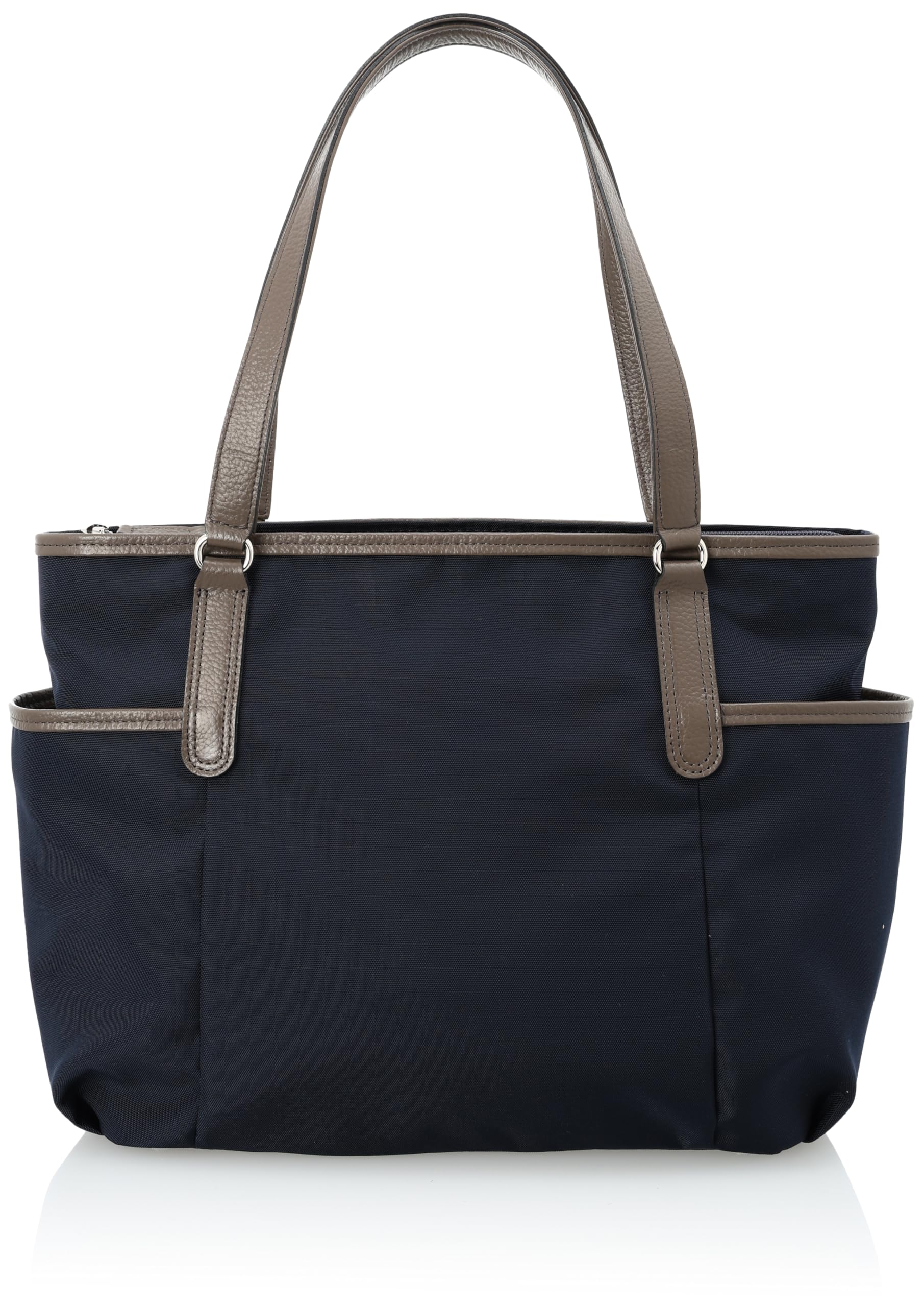 

U by Ungaro Plume Tote Made of Nylon and Cowhide Shoulder A4 Made in Navy Bag, Leather, Lightweight, Bag, Size, Women s, Neat, Simple, Casual, Japan,