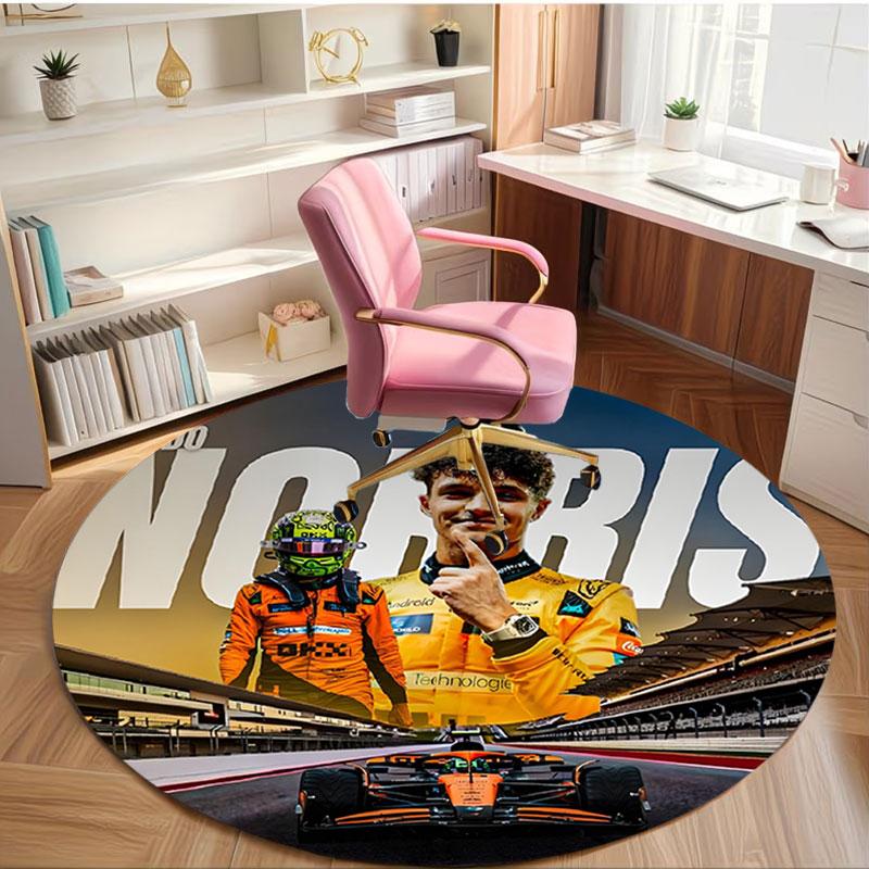 Lando Norris Print Round Rug, Washable Floor Carpet, For Entryway Dorm Laundry Room Office Study, Home Decor Birthday Christmas Gift