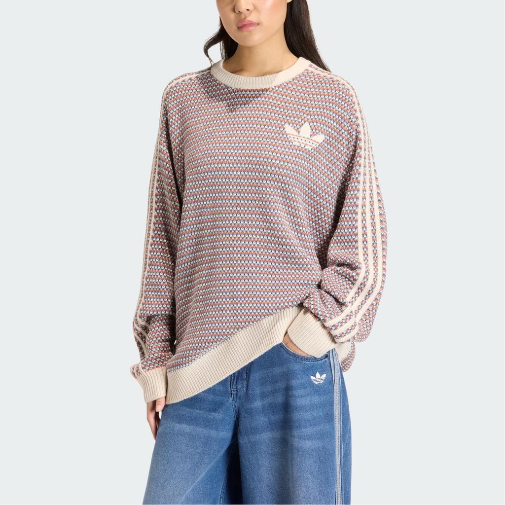 Adidas Originals Holiday Pack Knit Crew Neck Sweater Unisex Clear Brown Gray KQ6292