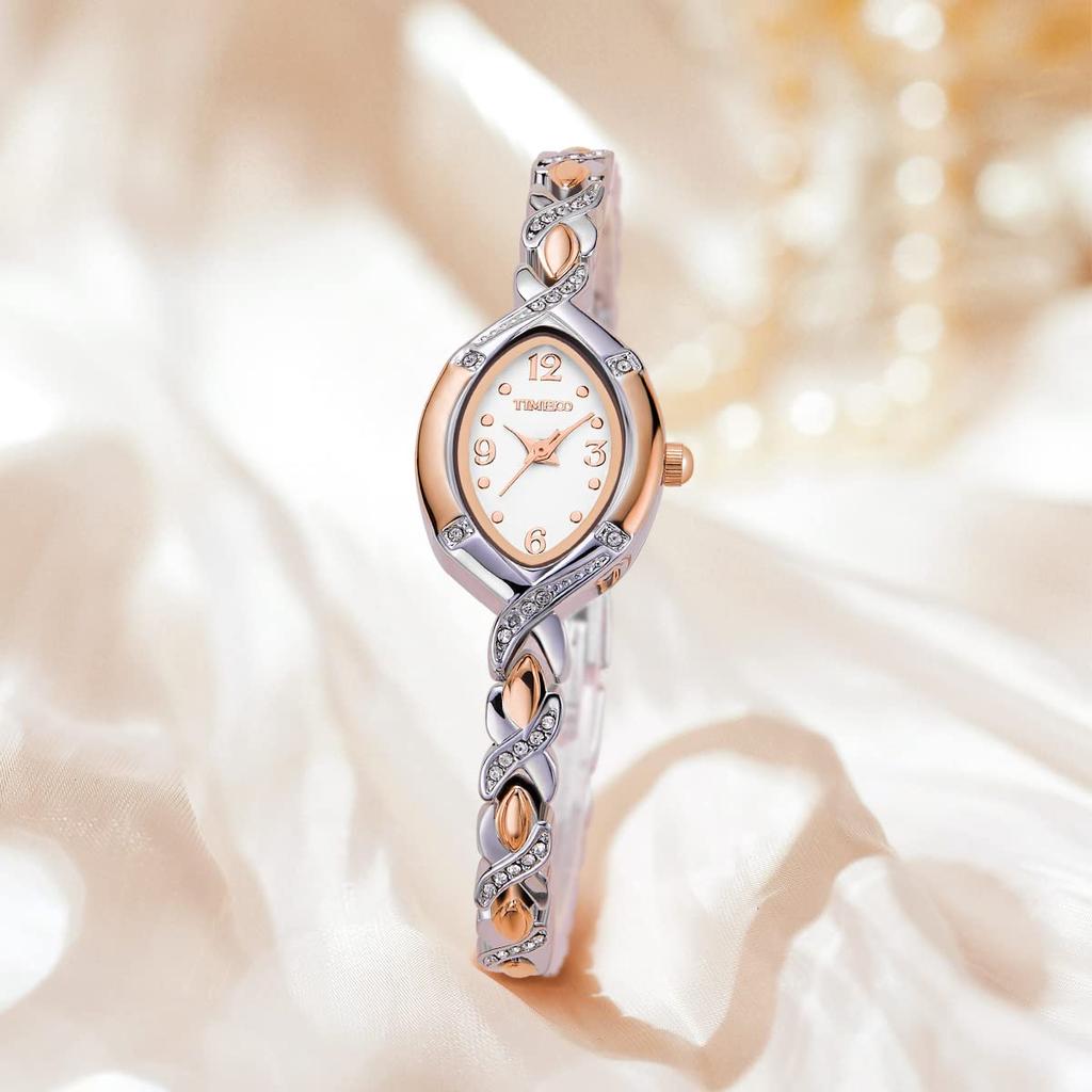 TIME100 Bracelet Watch with Citizen 30M Water Silver and Rose Gold Women's Japanese-Made Movement, Dual-Tone Design, Resistance,