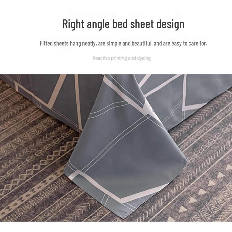 Jianshangjia Summer Simple Brushed Sheet & Pillowcase Set