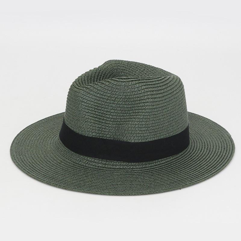 Foldable Colorful Summer Straw Hat Square Buckle Outdoor Beach Breathable Travel