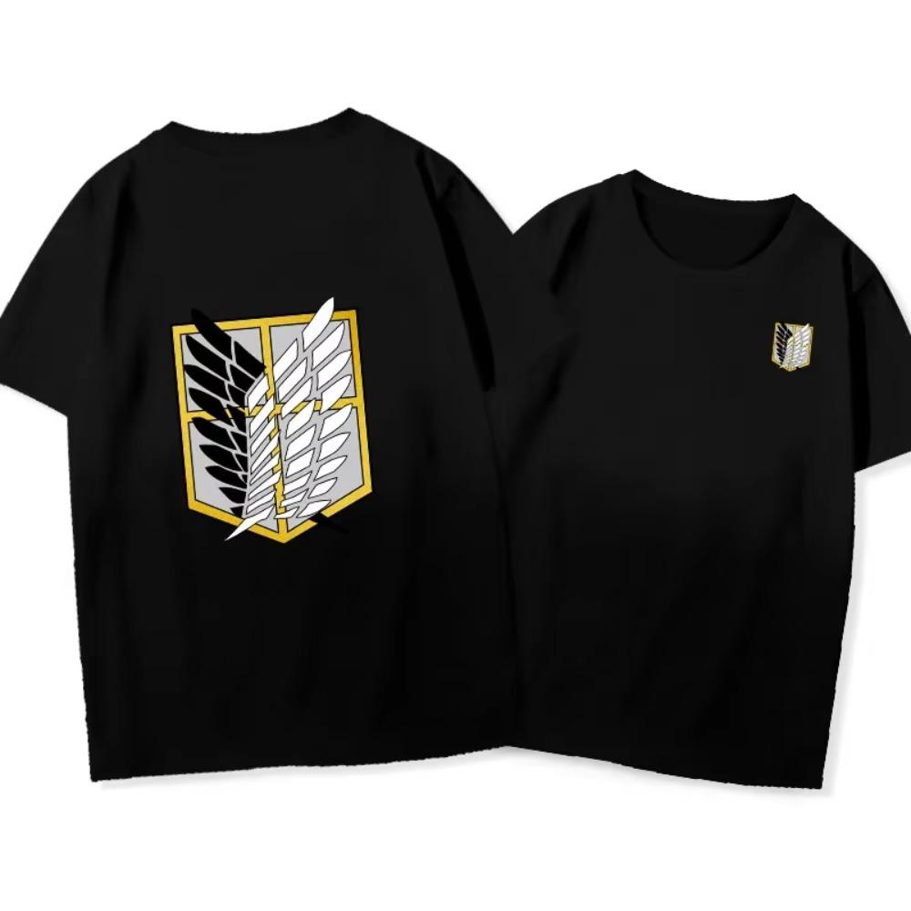 Attack the giant Blue Wing Black Wing Survey Corps Allen Private commander summer casual short-sleeved crew-neck T-shirt top
