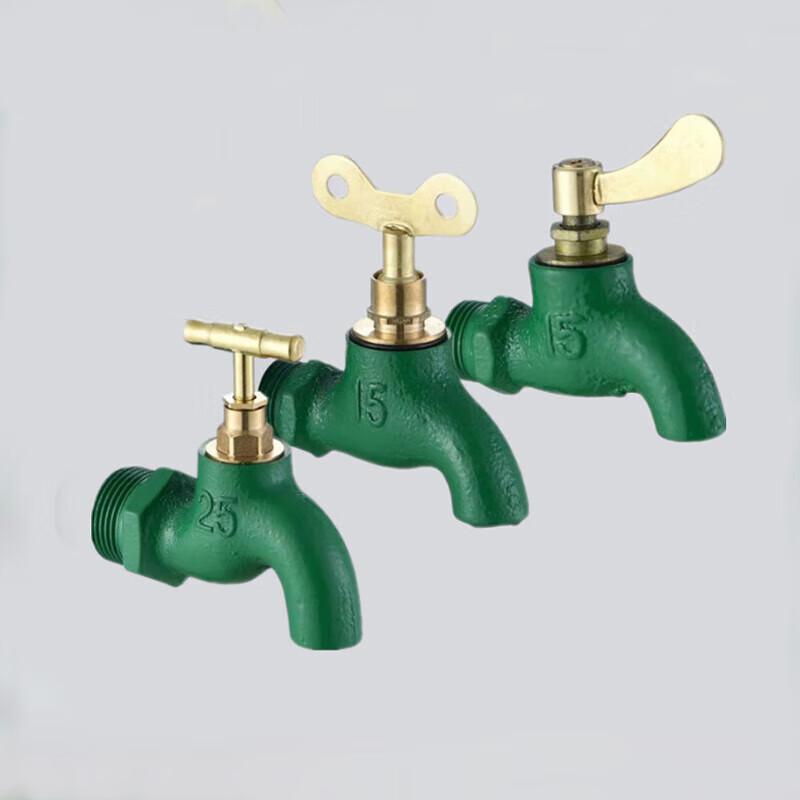 Vintage Cast Iron Single Cold Water Faucet with Lock