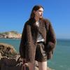 Sancai Women's Stand Collar Faux Fur Teddy Coat