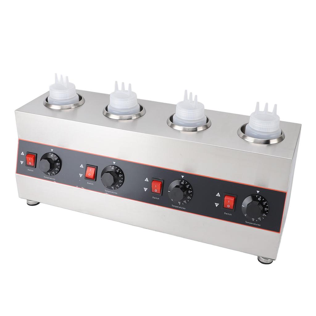 2600ml Electric Cheese Sauce Warmer Stainless Steel 30?85 Degrees C Adjustable Hot Fudge Warmer with 650ml