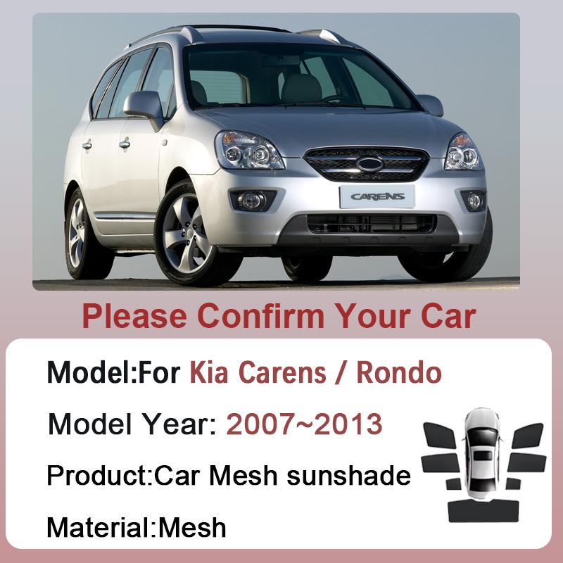 Car Mesh Sunshade For Kia Carens Rondo7 MK2 UN 2007~2013 Naza Citra 2 Rondo Magnetic Window Sun Visor Shade Curtains Accessories