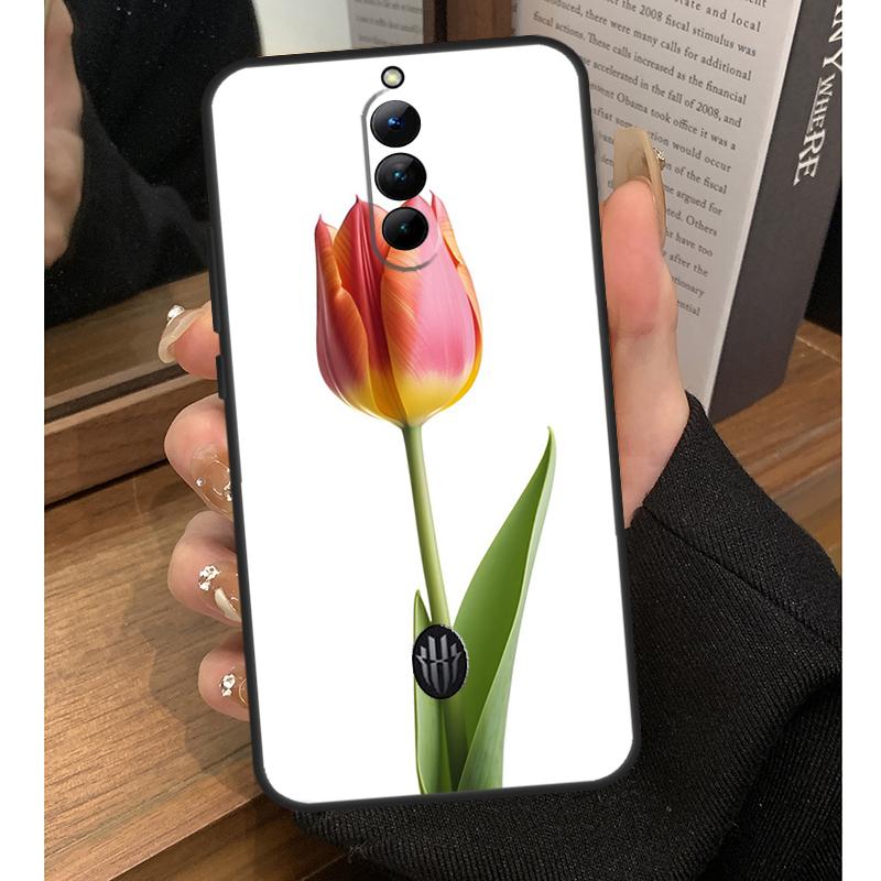 Tulip Flower Case For Nubia Red Magic 8S 9S Pro Plus 6S 7S 6 7 Pro 6R 5G RedMagic 9 8 10 Pro Plus Coque