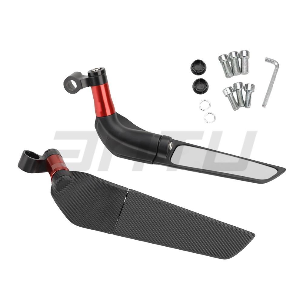 Motorcycle fixed wind wing rearview mirror for Yamaha R3 R1 Honda Suzuki Kawasaki Maverick reflective rearview mirror красный