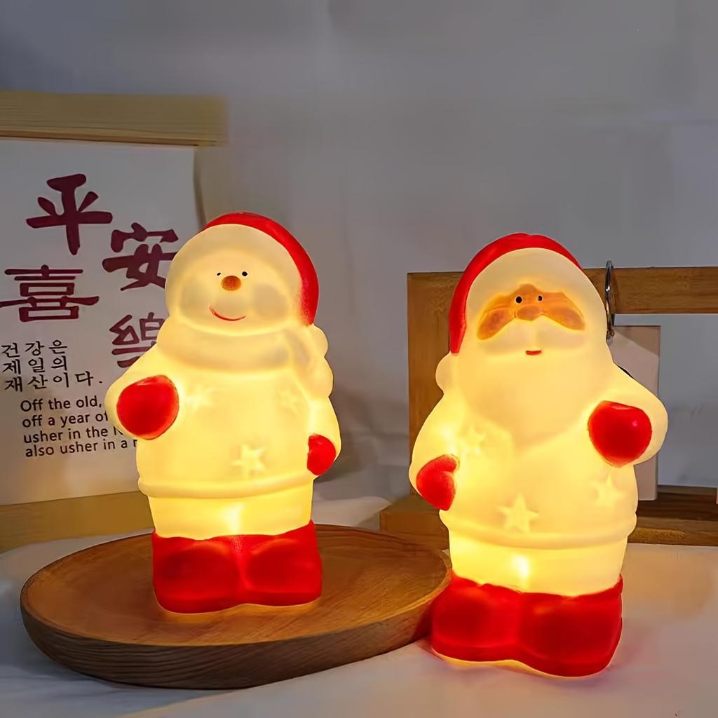

Силиконовый ночник в виде Санта-Клауса и снеговика, сенсорный светодиод с регулировкой яркости, питание от батареек, идеально подходит для вечеринок и домашнего декора, батарейки входят в комплект 1pc