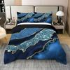 Blue Marble Textured Quilt Set Fashion 3D Digital Printing Bedding Quilt Set Three-Piece Set