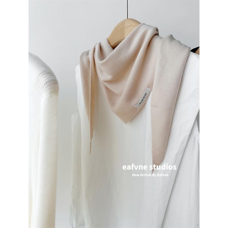 Versatile simple warm knitted triangle scarf multi-functional spring and autumn matching shawl scarf small scarf vest
