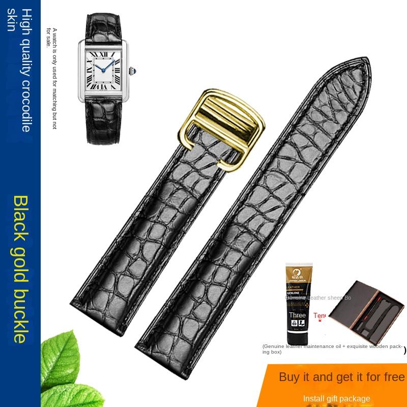 18 20 22 23 24 25 mm Vysoce kvalitní řemínek na hodinky z pravé krokodýlí kůže pro Cartier Tank London Solo kožený řemínek na hodinky pánský dámský