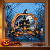 Outdoor Balcony Window Stickers Halloween Pumpkin Haunted House Static Stickers Waterproof PVC Castle Decals Decals Removable Clings for Home Glass