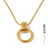 Eetit Popular Stainless Steel Round Pendant Fashion Necklace Gold & Platinum PVD Plated Basic Jewelry Accessories Waterproof