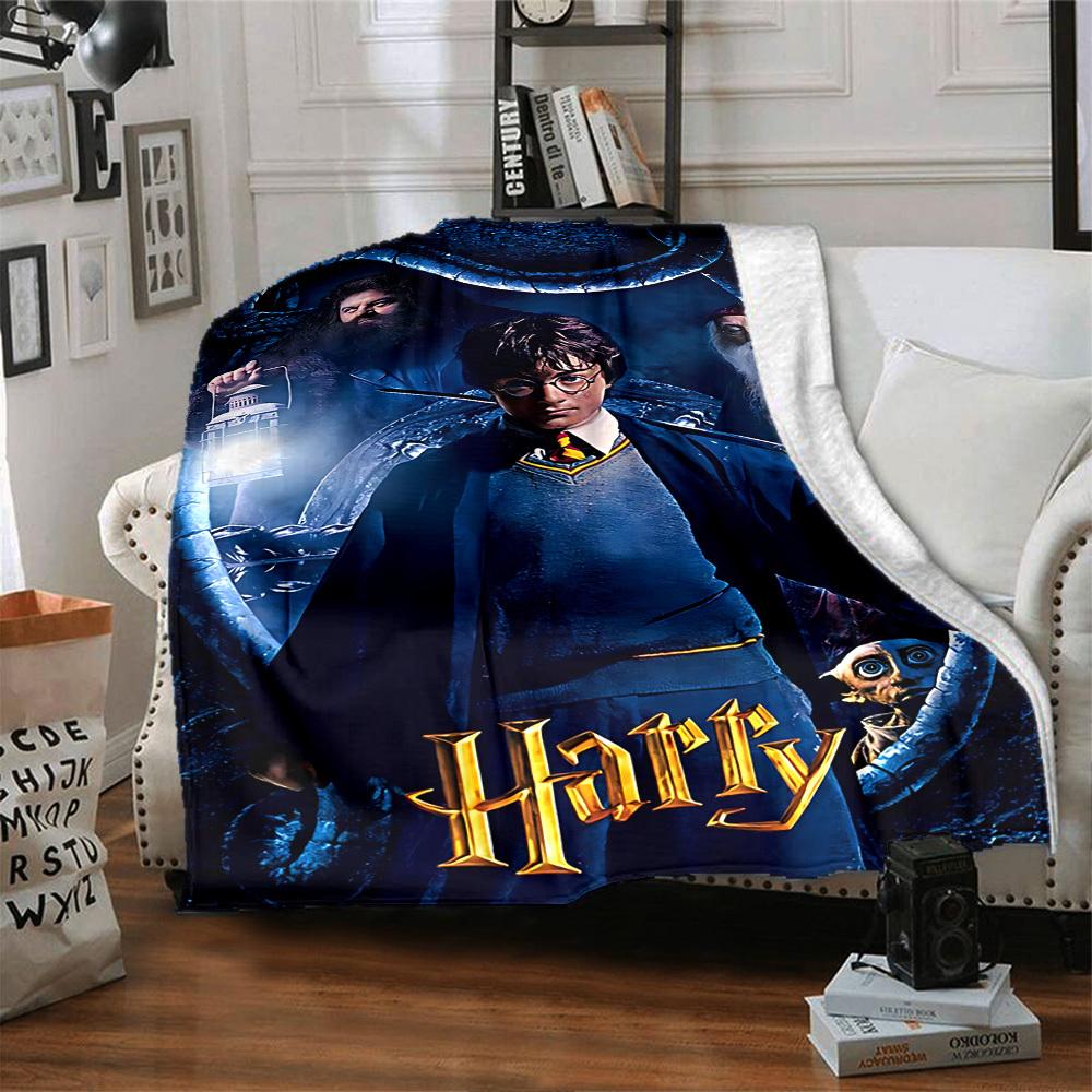 1pc Harry Potter Flannel Blanket Soft Warm Throw for Home, Office, Travel, All-Season Cozy Bedding GiftL1106