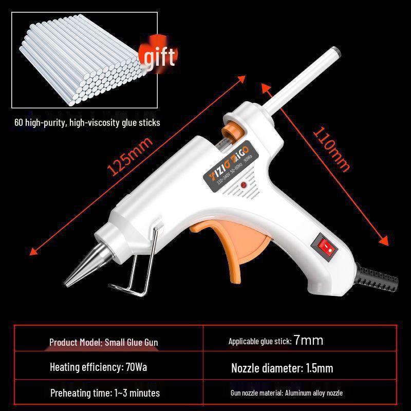 Compact Hot Melt Glue Gun for Students & Household Projects