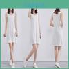 Elegantes Damen Lang Cami Stretch Tanktop Ärmelloses T-Shirt Bodycon Tunika Mini Kleid