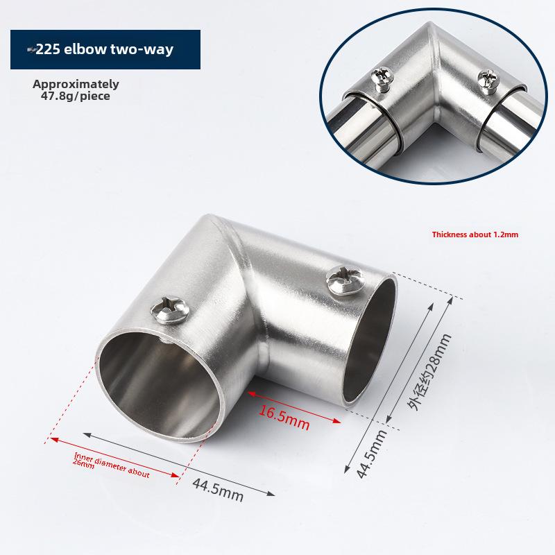 Stainless Steel Round Pipe Connector for Clothes Rack and Shelf Joint Tee