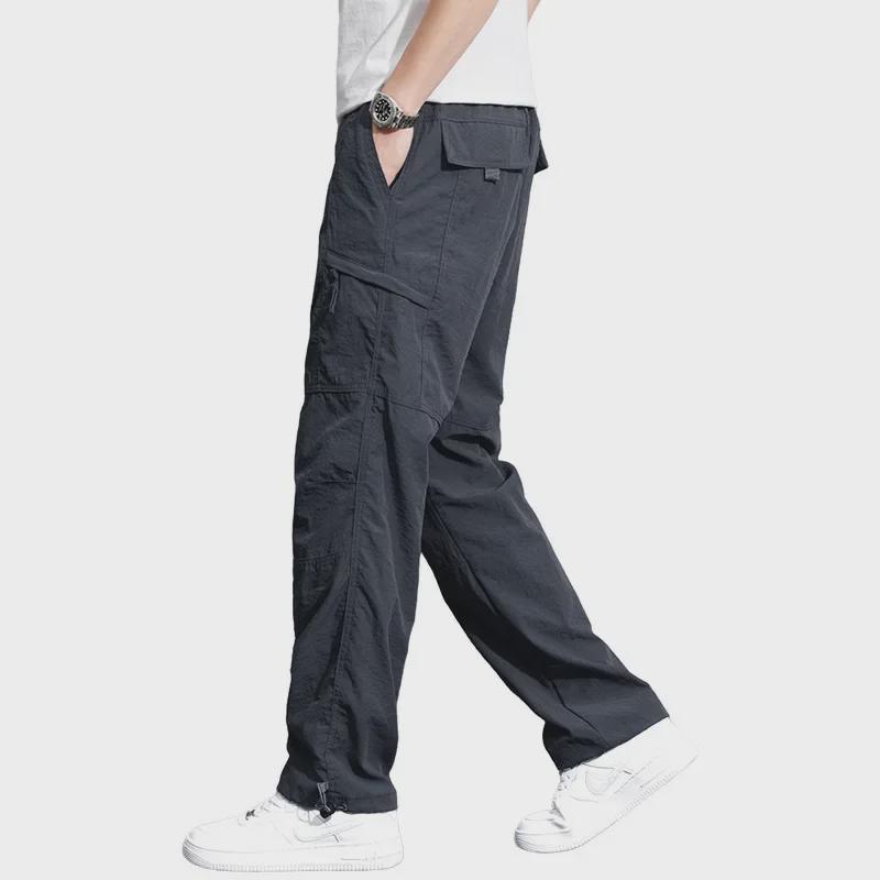 Men's Plus Velvet Thick Winter Cargo Pants - Loose, Multi-Pocket, Windproof, Waterproof, Quick-Drying.