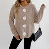 Women's Tops Three-dimensional Hand Crochet Flower Decoration Casual Bottoming Shirt Pullover Sweater for Women