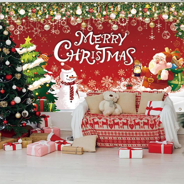 New Christmas Background Cloth, Christmas Courtyard Decoration, Hanging Flags, Festive Atmosphere, Party Banners