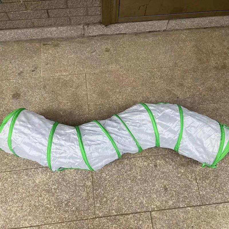 

Складной туннель-труба игрушка для питомца S-образной формы для игры кошки туннель-укрытие с 2 отверстиями палатка-укрытие светло-серый