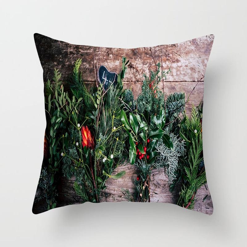 Floral Plant Patterns Throw Pillow Cover With Short Plush Print For Living Room Sofa Decoration Cushion Cover Pillow Covers