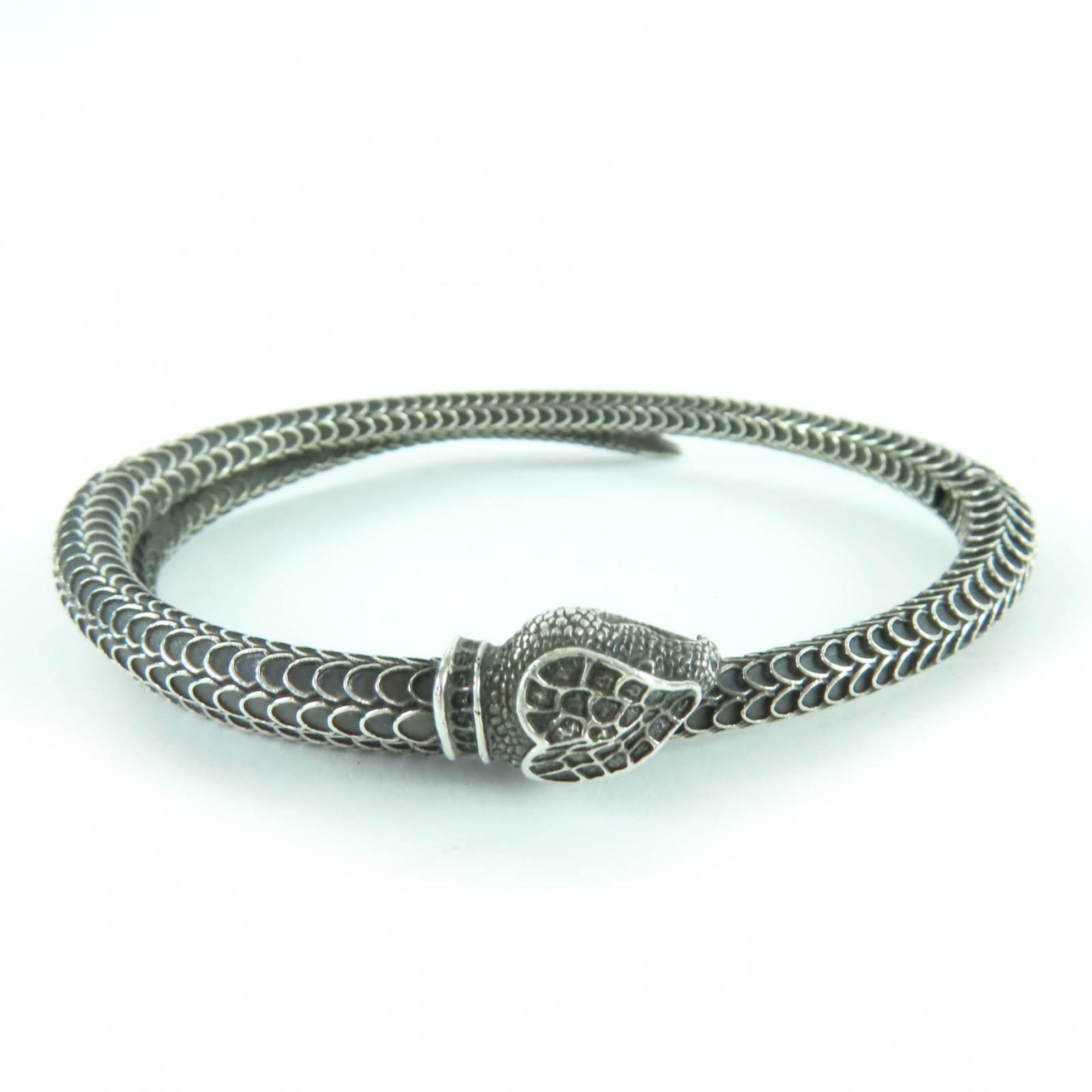 

Great GUCCI bracelet Garden Snake Bangle Silver AG925 Women 18 577283 Used