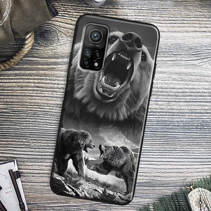 Cute Grizzly Bear Cover For Xiaomi 15 14 13 Ultra 11T 12T 13T 14T Pro POCO X7 Pro X3 X5 X6 M6 F5 F6 Pro Case
