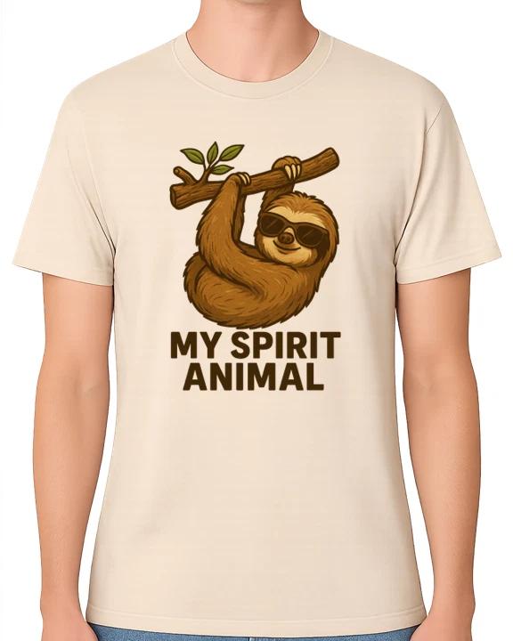 My Spirit Animal Cool Sloth Graphic Unisex T-Shirt Funny Lazy Vibes Tee XXXL