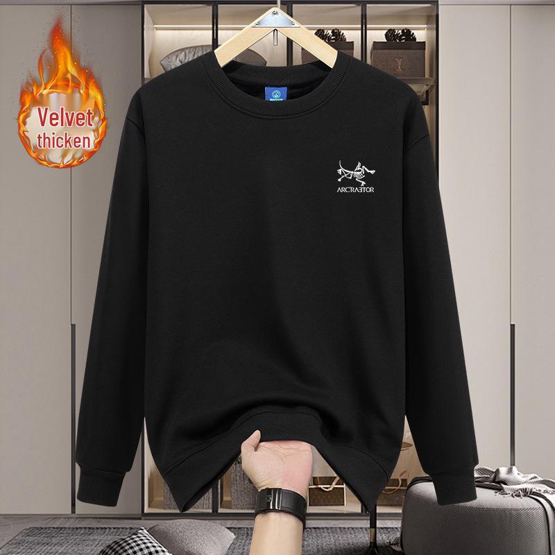 2025 Autumn American Style Heavyweight Men's Bird House Hoodie - Velvet Lined, Loose Fit, Round Neck, Long Sleeve, Unisex Winter Wear.