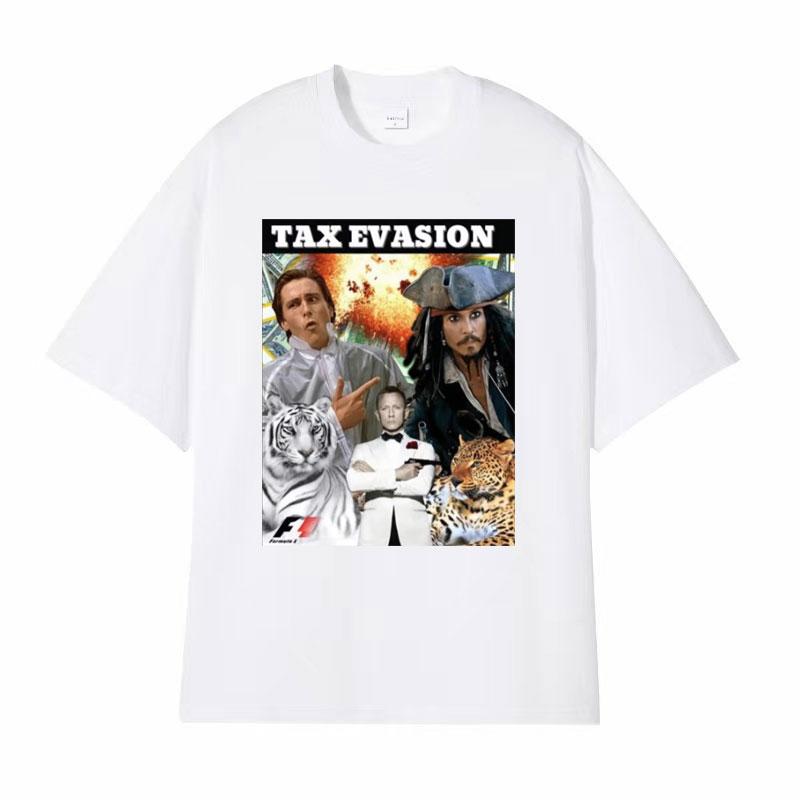 Tax Evasion Sigma Grindset Tiger Bond Funny Meme T Shirts Unisex Women Casual 100 Cotton Tshirt Retro Fashion T Shirt Streetwear
