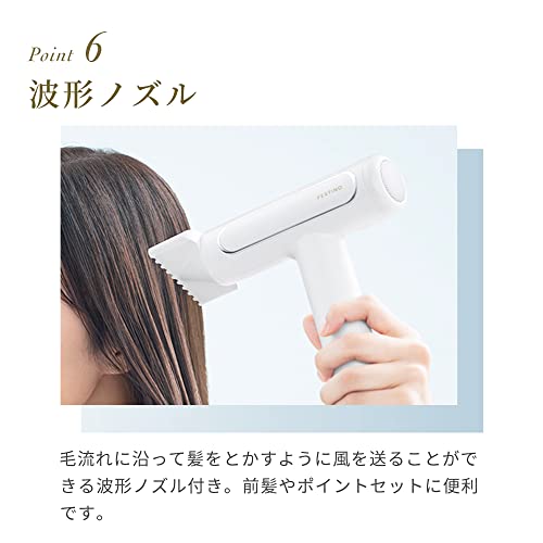 FESTINO Glossy Moist Hair Dryer (SMHB-029) - Fast Drying, High Airflow, Compact, 4 Modes, Lightweight (270g), with Far Infrared Negative Ions (Sand Be